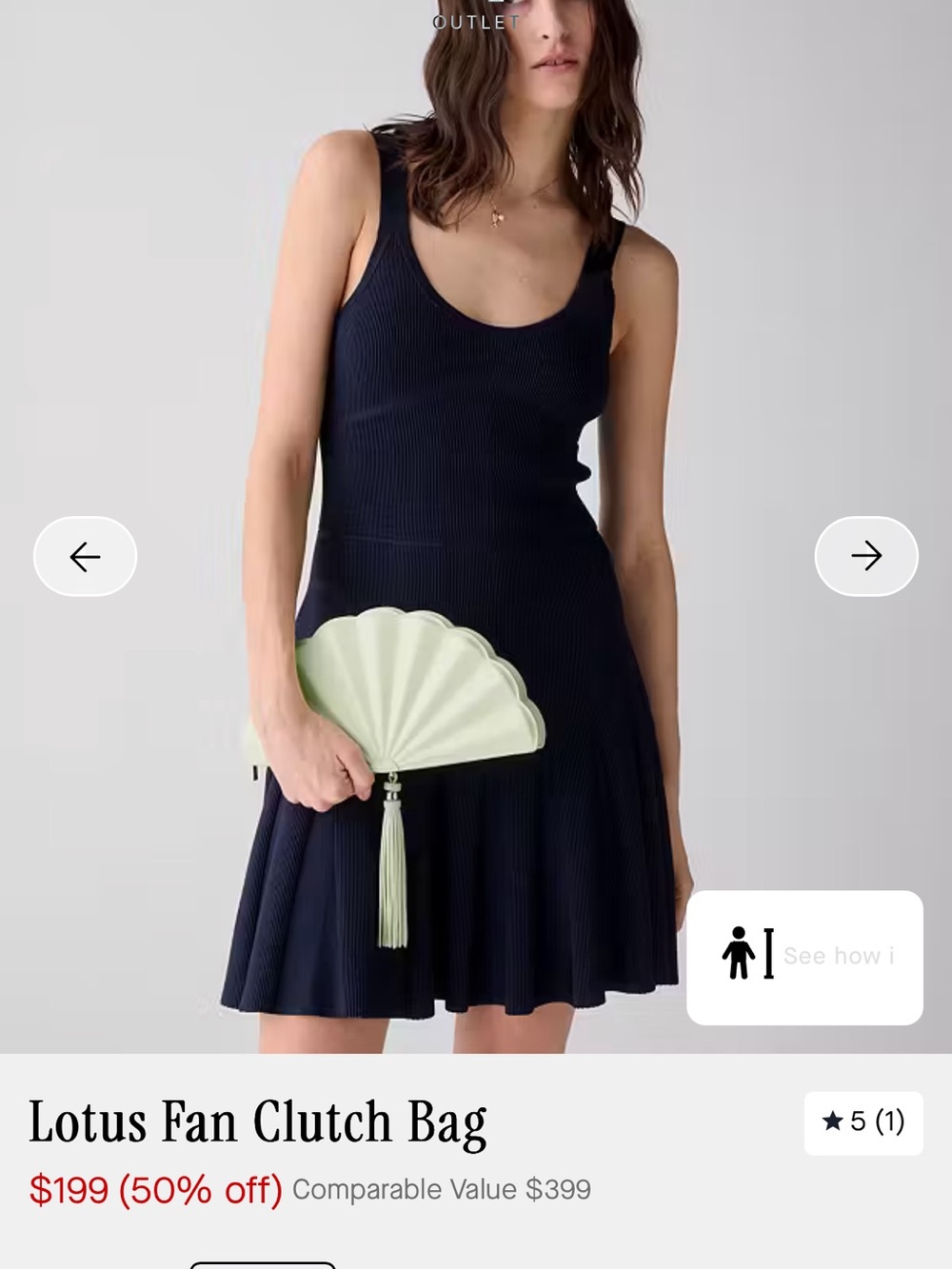 Kate Spade NWT Lotus Fan Clutch Bag — Pale Green - Picture 2 of 3